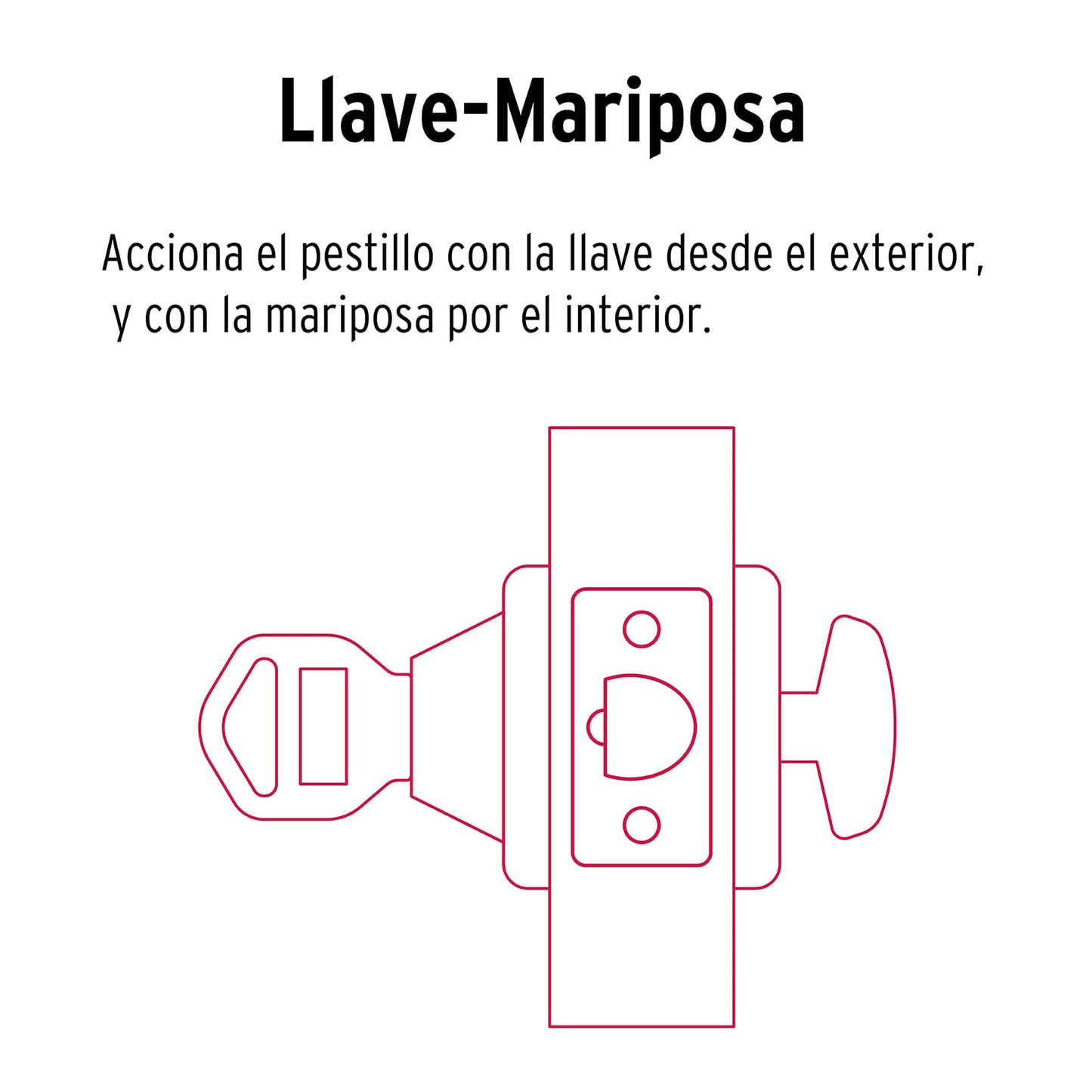 CERROJO LLAVE-MARIPOSA NEGRO, LLAVE TRADICIONAL, BASIC 26067 *
