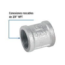 Cargar imagen en el visor de la galería, COPLE REFORZADO DE ACERO GALVANIZADO DE 3/4&quot;, FOSET 47551 *

