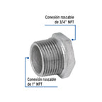 REDUCCIÓN BUSHING ACERO GALVANIZADO 1"X 3/4", FOSET 47505 *