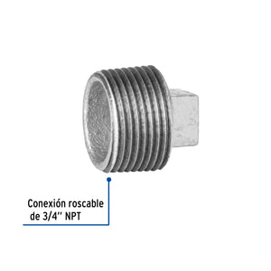 TAPÓN MACHO 3/4" DE ACERO GALVANIZADO, FOSET 47495 P