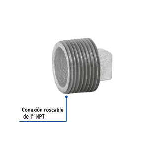 TAPÓN MACHO 1" DE ACERO GALVANIZADO, FOSET 47496 P