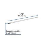 NIPLE DE ACERO GALVANIZADO 1/2" X 40", FOSET 47525 *