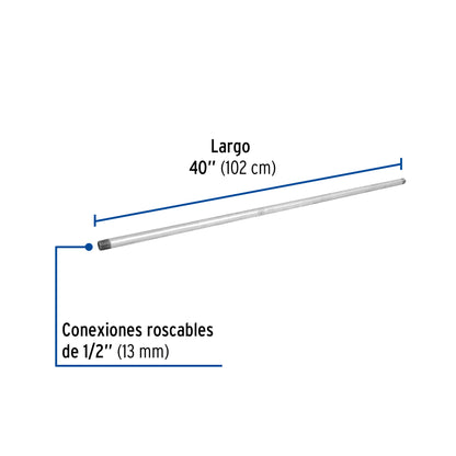 NIPLE DE ACERO GALVANIZADO 1/2" X 40", FOSET 47525 *