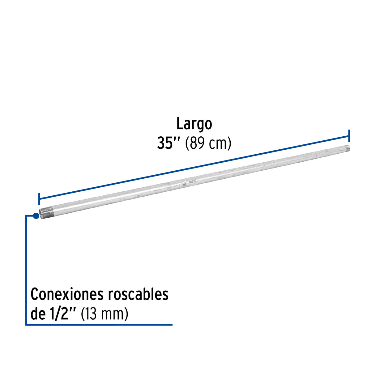 Niple de acero galvanizado 1/2 x 35", FOSET 48823 *