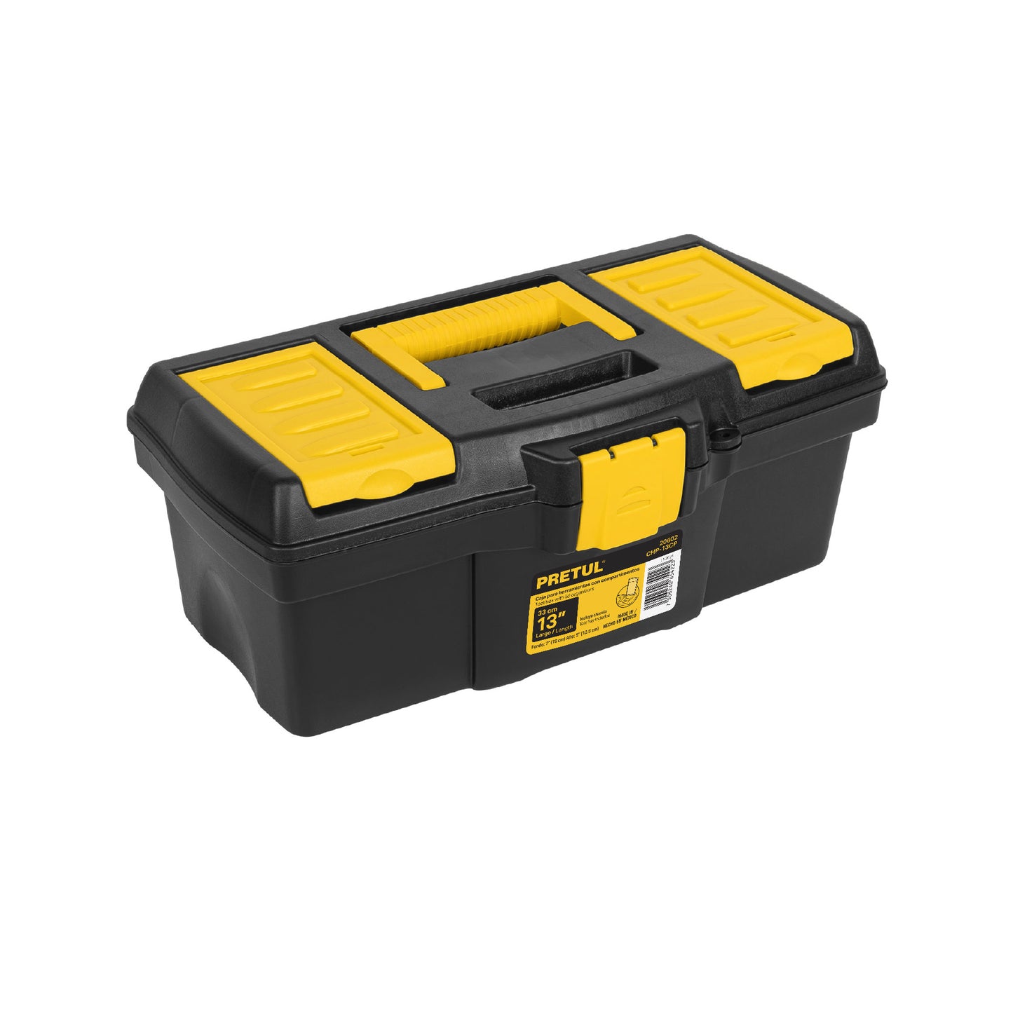 CAJA PARA HERRAMIENTA DE 13" CON COMPARTIMENTOS, PRETUL 20602 *