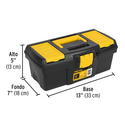 CAJA PARA HERRAMIENTA DE 13" CON COMPARTIMENTOS, PRETUL 20602 *