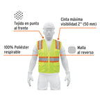 CHALECO DE SEGURIDAD VERDE MAX VISIBILIDAD Y 6 BOLSAS 13476 *