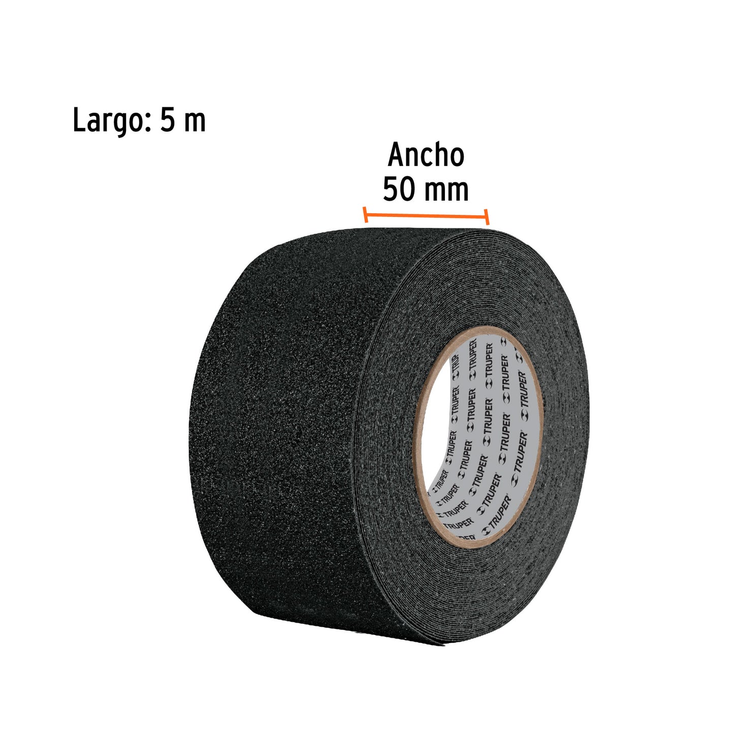 ROLLO DE 5 M DE CINTA ANTIDERRAPANTE NEGRA 50MM CON ABRASIVO 12532 *