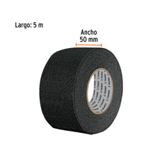 Cargar imagen en el visor de la galería, ROLLO DE 5 M DE CINTA ANTIDERRAPANTE NEGRA 50MM CON ABRASIVO 12532 *
