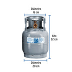 CILINDRO PORTÁTIL PARA GAS LP, 2KG (4.5LB) FOSET 45887 *