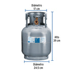 CILINDRO PORTÁTIL PARA GAS LP, 4KG (9LB) FOSET 45888 *