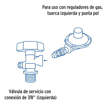 CILINDRO PORTÁTIL PARA GAS LP, 4KG (9LB) FOSET 45888 *