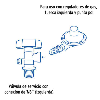 CILINDRO PORTÁTIL PARA GAS LP, 6KG (13LB) FOSET 45889 *