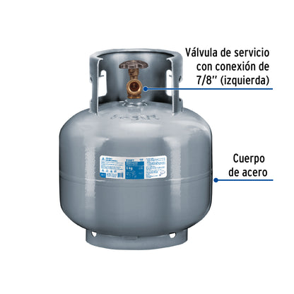CILINDRO PORTÁTIL PARA GAS LP, 6KG (13LB) FOSET 45889 *