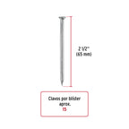 Blíster con 15 clavos galvanizados p/concreto 2-1/2", FIERO 40224