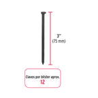 Blíster con 12 clavos negros para concreto 3", FIERO 40222
