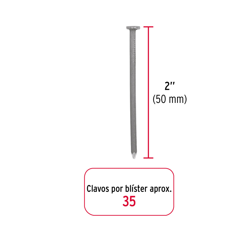 Blíster con 35 clavos estándar 2" con cabeza, FIERO 40230