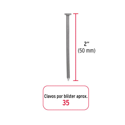 Blíster con 35 clavos estándar 2" con cabeza, FIERO 40230