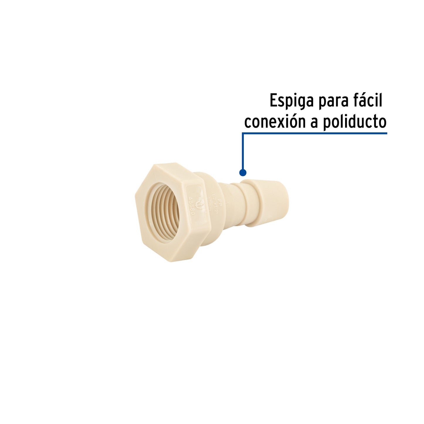 ADAPTADOR INSERCION ROSCA INTERIOR DE 1/2'' X 1/2'', FOSET 48580 P