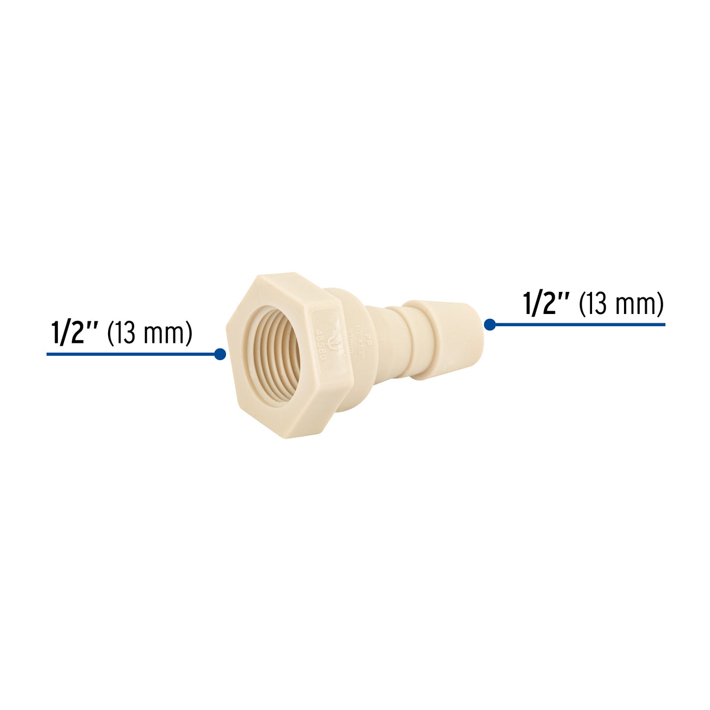 ADAPTADOR INSERCION ROSCA INTERIOR DE 1/2'' X 1/2'', FOSET 48580 P
