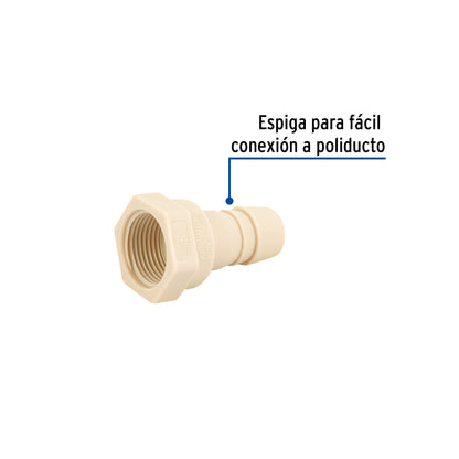 ADAPTADOR INSERCIÓN ROSCA INTERIOR DE 3/4'' X 3/4'', FOSET 48581 *