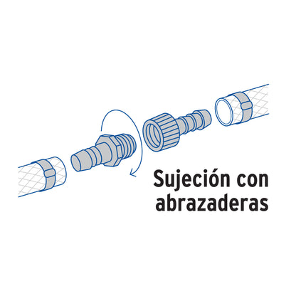 Juego de conectores de 3/8" de polipropileno, FOSET 48565