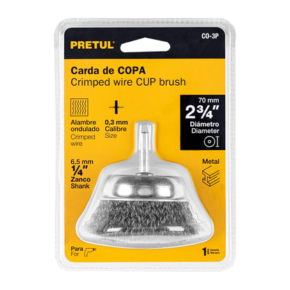 CARDA DE COPA 2-3/4' ALAMBRE GRUESO PARA TALADRO, PRETUL 21005 *