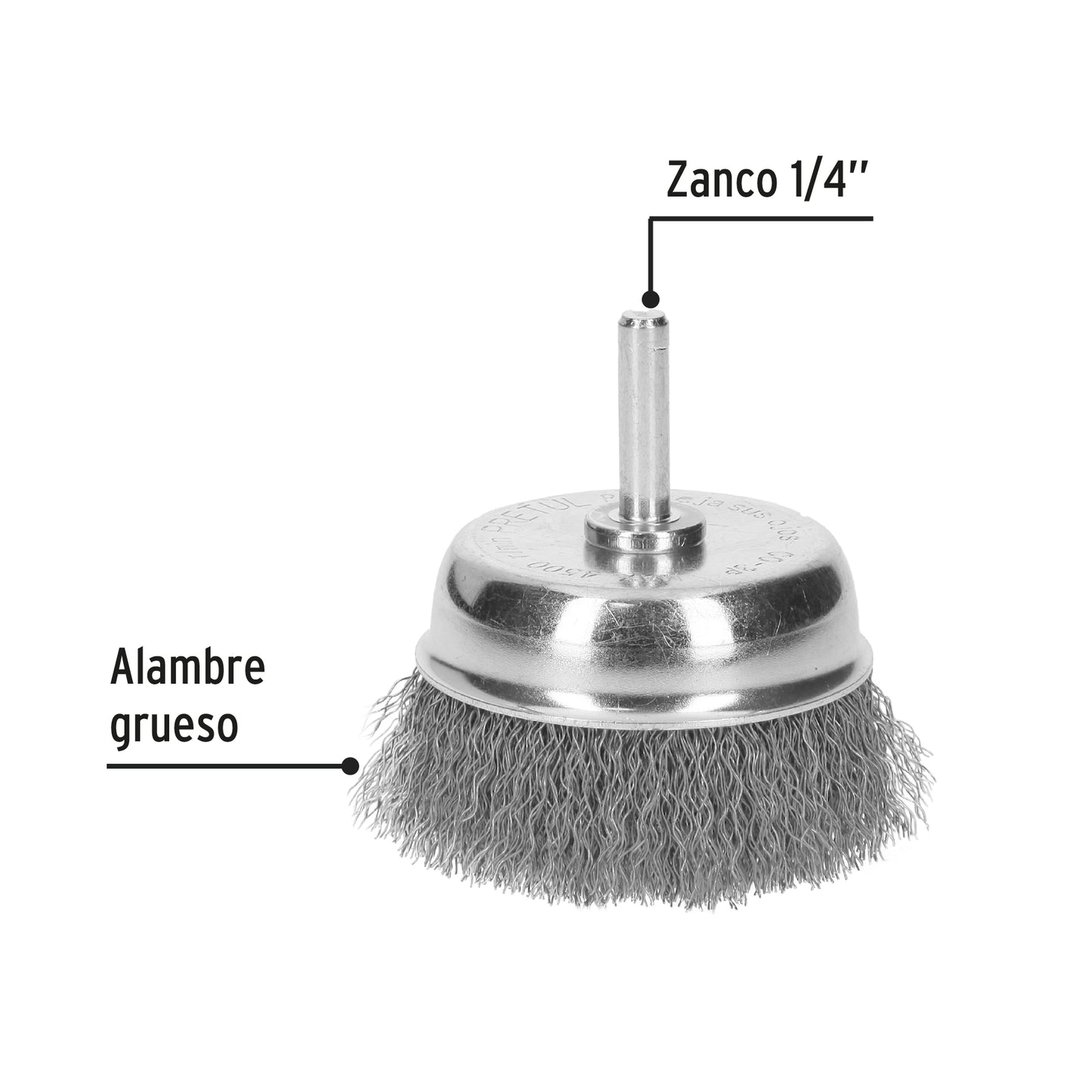 CARDA DE COPA 2-3/4' ALAMBRE GRUESO PARA TALADRO, PRETUL 21005 *