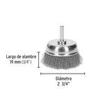 CARDA DE COPA 2-3/4' ALAMBRE GRUESO PARA TALADRO, PRETUL 21005 *