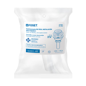 CONTRACANASTA 3-1/2' INOX, INSTALAFÁCIL, TUBO PLÁSTICO,FOSET 47451 P