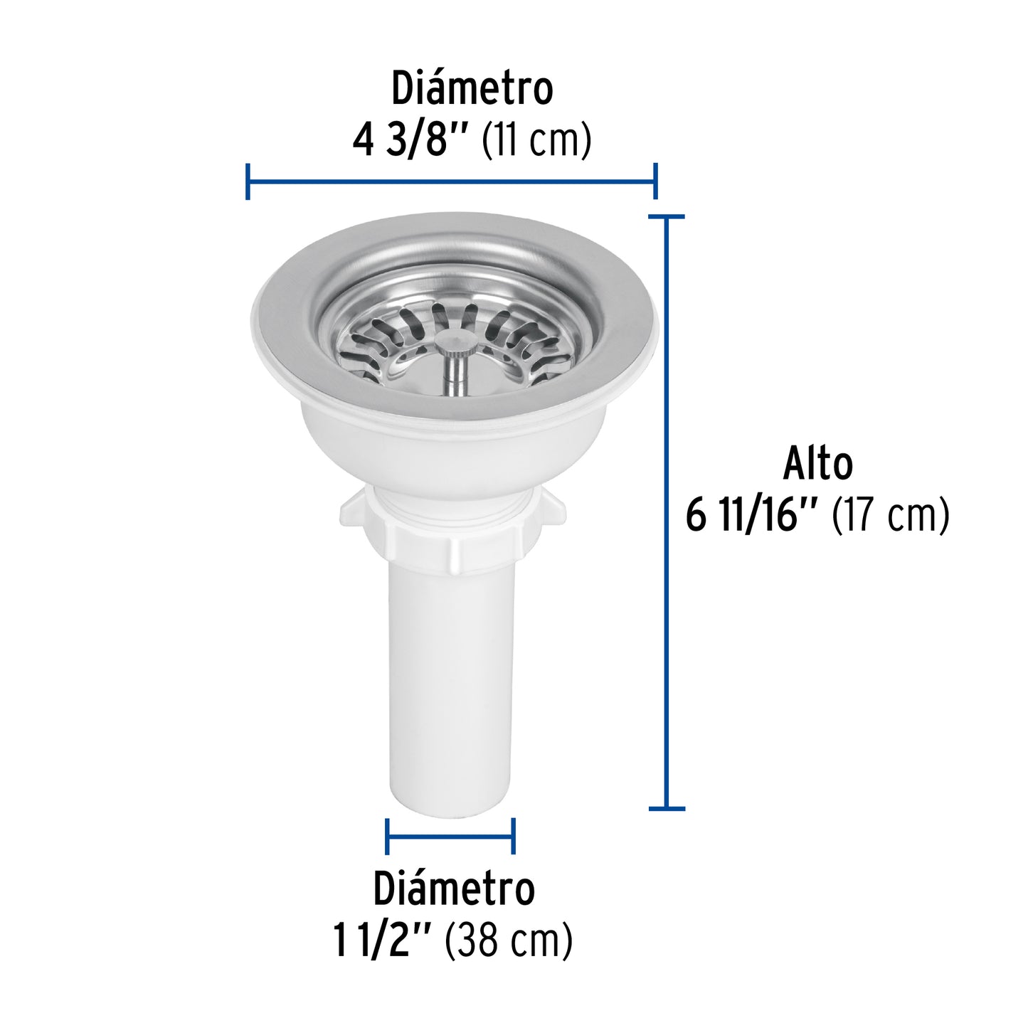 CONTRACANASTA 3-1/2' INOX, INSTALAFÁCIL, TUBO PLÁSTICO,FOSET 47451 P