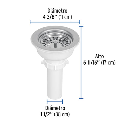 CONTRACANASTA 3-1/2' INOX, INSTALAFÁCIL, TUBO PLÁSTICO,FOSET 47451 P
