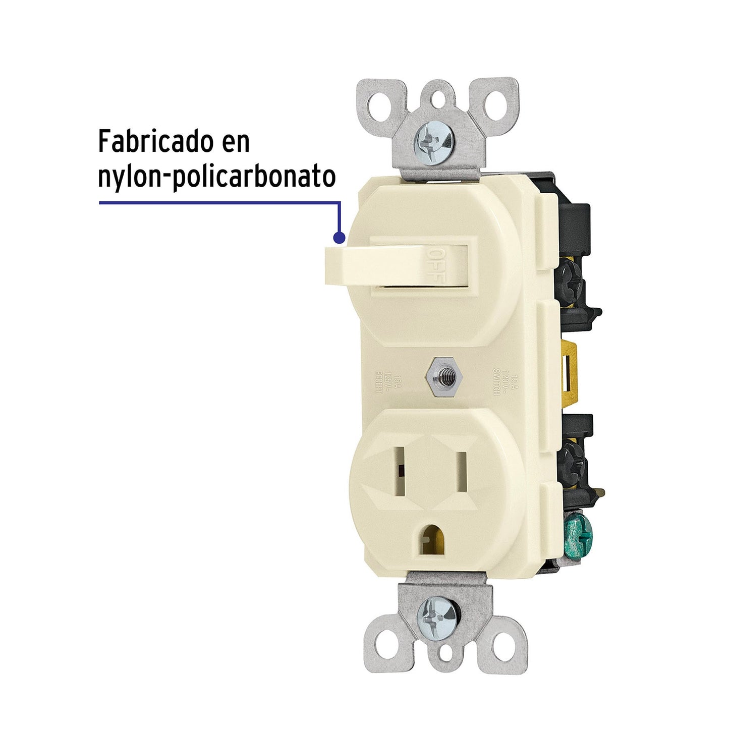 INTERRUPTOR C/CONTACTO, STANDARD, MARFIL 46001 P
