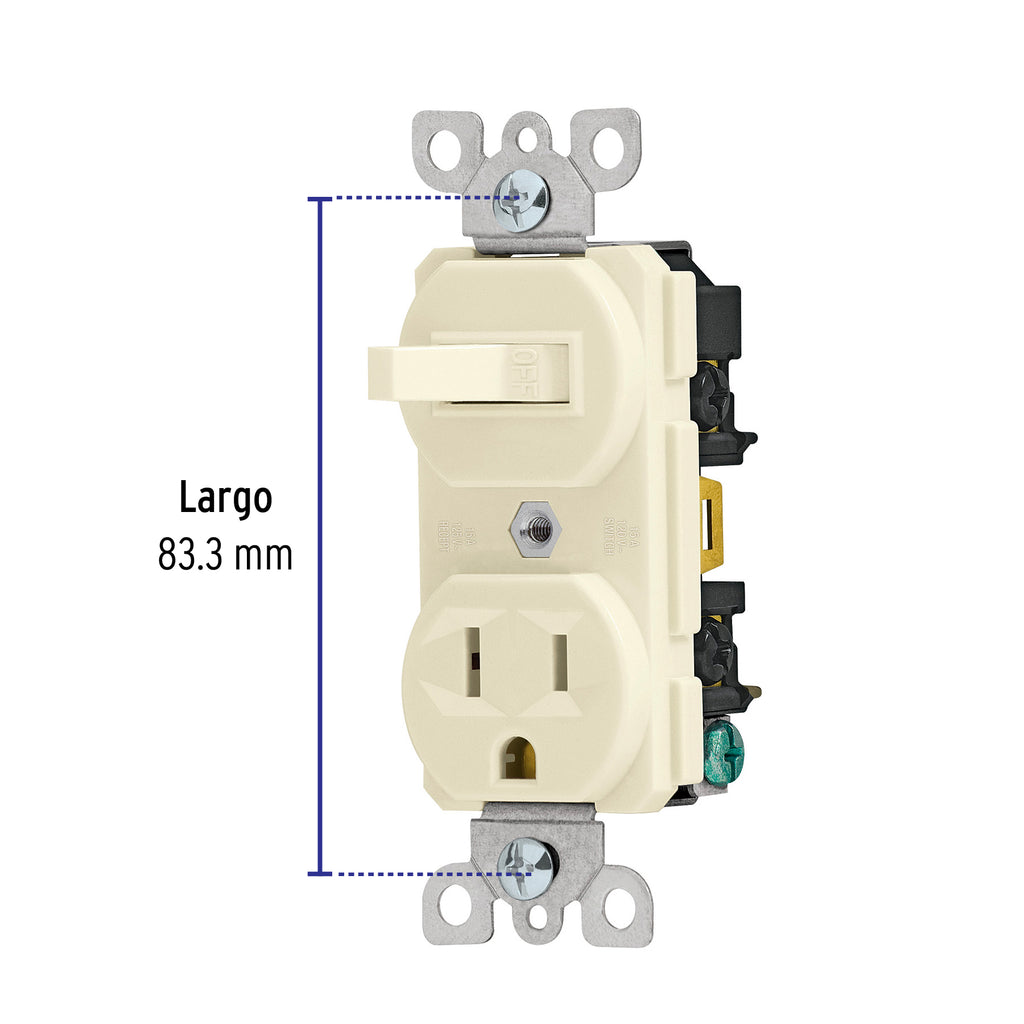 INTERRUPTOR C/CONTACTO, STANDARD, MARFIL 46001 P