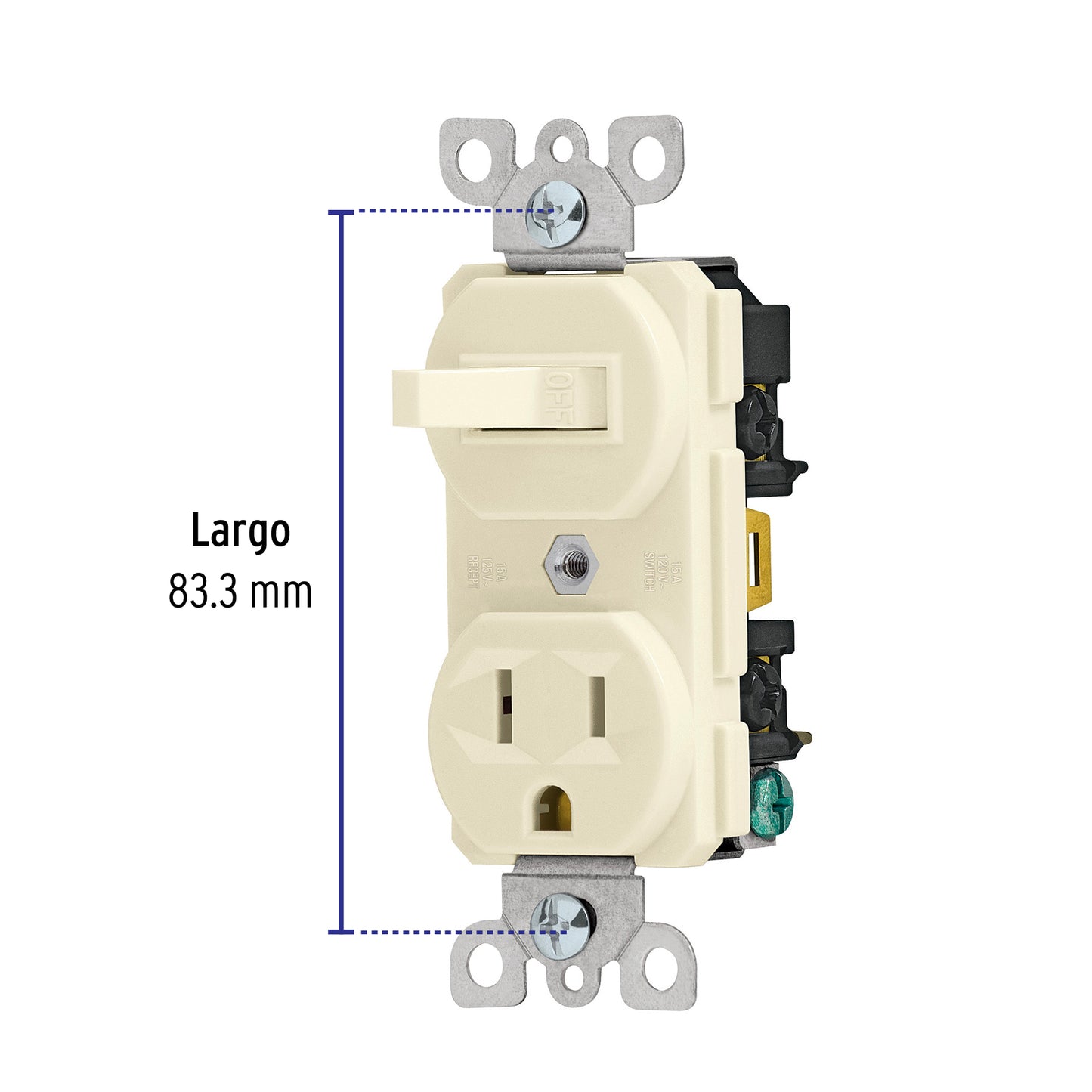 INTERRUPTOR C/CONTACTO, STANDARD, MARFIL 46001 P