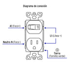 INTERRUPTOR C/CONTACTO, STANDARD, MARFIL 46001 P