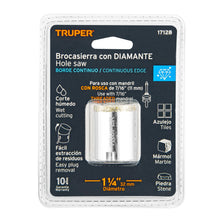 Cargar imagen en el visor de la galería, BROCASIERRA DIAMANTE 1-1/4&quot; BORDE CONTINUO, TRUPER 17128 P

