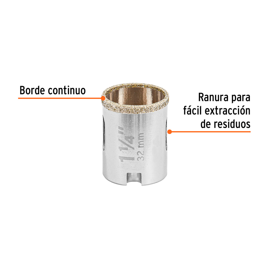 BROCASIERRA DIAMANTE 1-1/4" BORDE CONTINUO, TRUPER 17128 *