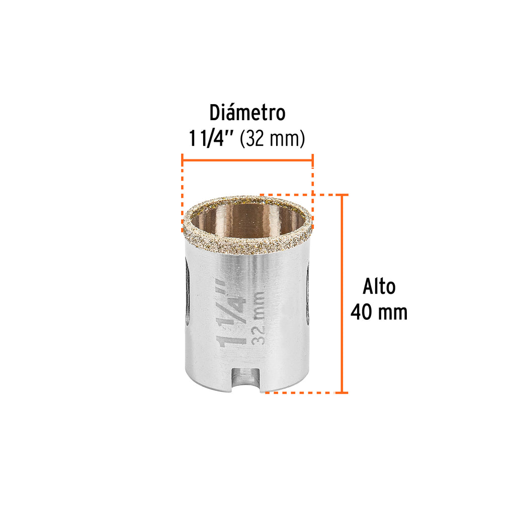 BROCASIERRA DIAMANTE 1-1/4" BORDE CONTINUO, TRUPER 17128 *