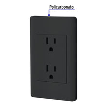 Cargar imagen en el visor de la galería, PLACA ARMADA NEGRA CONTACTO DÚPLEX 3 MÓDULOS, LISBOA 47902 *
