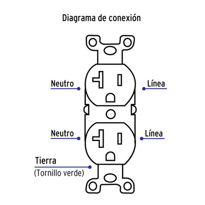 CONTACTO DÚPLEX, 20 A, STANDARD, MARFIL 46100 P