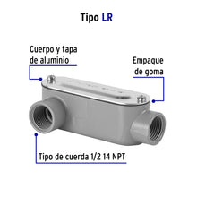 Cargar imagen en el visor de la galería, CONDULET 1/2&quot; CONEXIÓN TIPO LR, VOLTECK 46973 N
