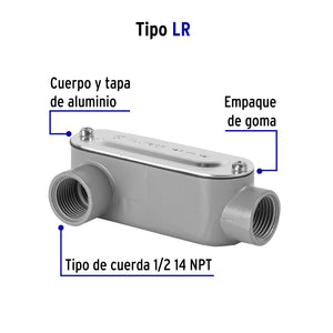 CONDULET 1/2" CONEXIÓN TIPO LR, VOLTECK 46973 N