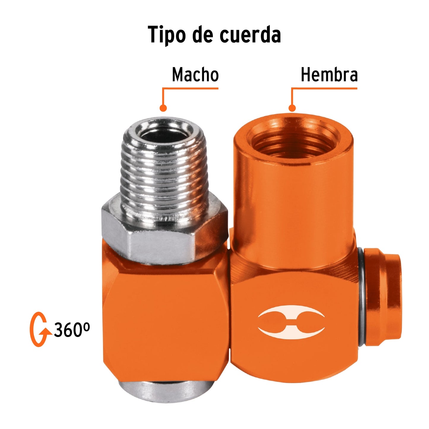 DESTORCEDOR DE ALUMINIO, MACHO-HEMBRA, CUERDA 1/4'' 19086 *