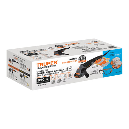 COMO ESMERILADORA 4-1/2'', 950W, DISCO, LENTES, Y GUANTES 101456 P
