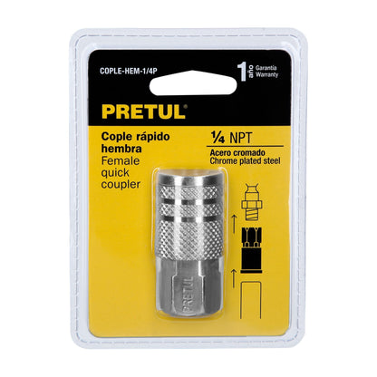 COPLE ACERO, CUERDA 1/4NPT, HEMBRA, PRETUL 27028 *
