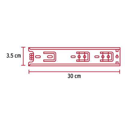 BOLSA CON 2 CORREDERAS EXTENSIÓN 30 CM P/CAJÓN, ANCHO 3.5 CM 43284 *