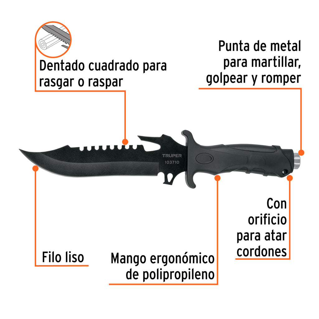 CUCHILLO TÁCTICO PARA CAMPISMO 7'' 103710 *