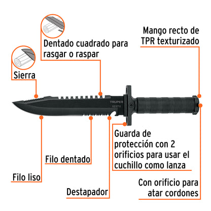 CUCHILLO TÁCTICO DE MONTE 8'', TRUPER 103711 *