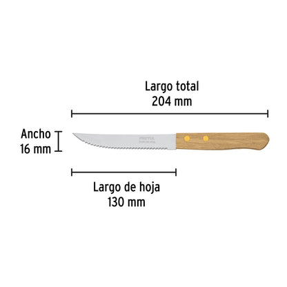 CUCHILLO DE SIERRA 5" MANGO DE MADERA, PRETUL 23083 *